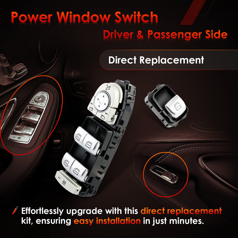 Master Power Window Switch Driver and Passenger for Mercedes Benz C300 C350E C43