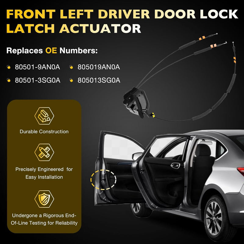 80501 9AN0A Latch Lock Actuator Front Driver Side for Nissan Sentra 2013 2019