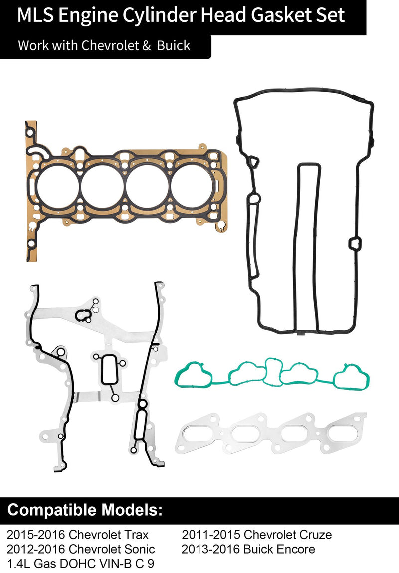 1.4 Turbo Head Gasket Kit w/ Bolts for 11-16 Chevy Cruze Trax Buick Encore