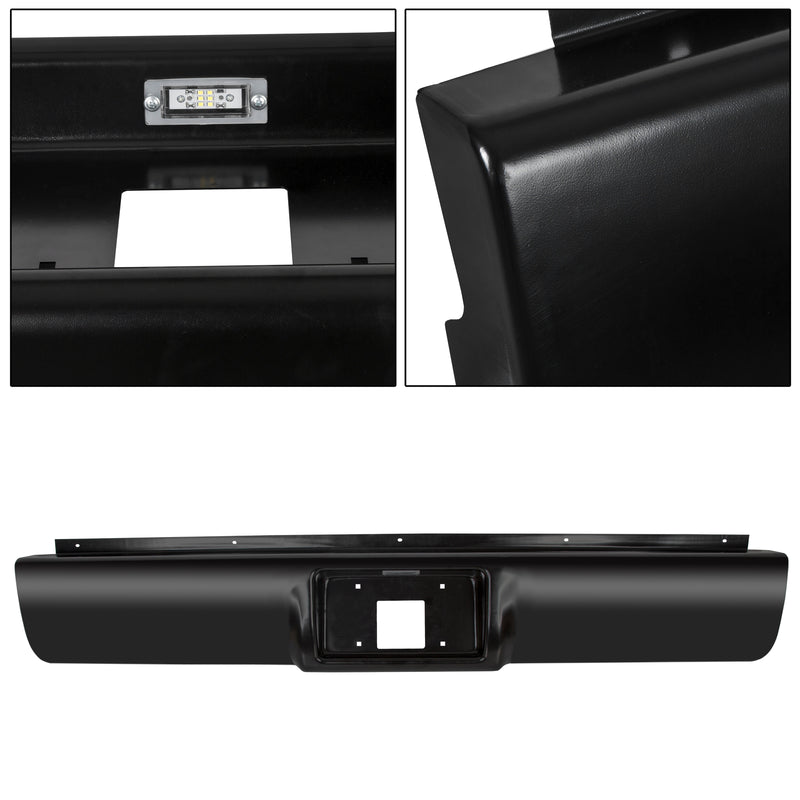 Rear Bumper Roll Pan with License Plate for Chevy GMC C K1500 2500 3500 1988 1998