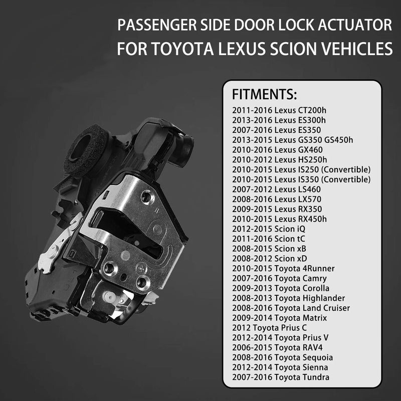Door Lock Actuator Front Right For Toyota Camry Tundra Lexus GX460 2007 2019