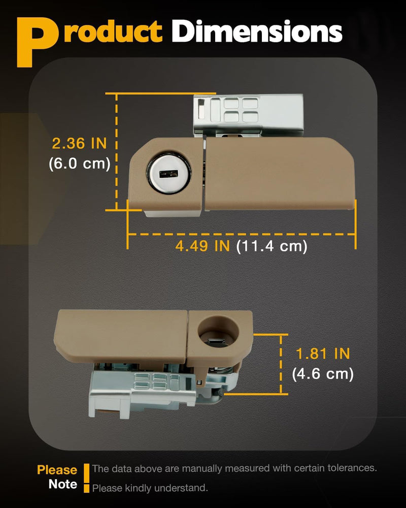 77540SZA01ZD Beige Glove Box Handle Lock Cylinder Set for Honda Pilot 2009 2015