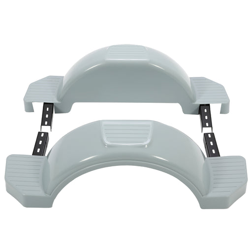 DURAFORCE Set of 2 Single Axle Trailer Fenders For 13" Wheels Tire Skirt Boat (Gray)