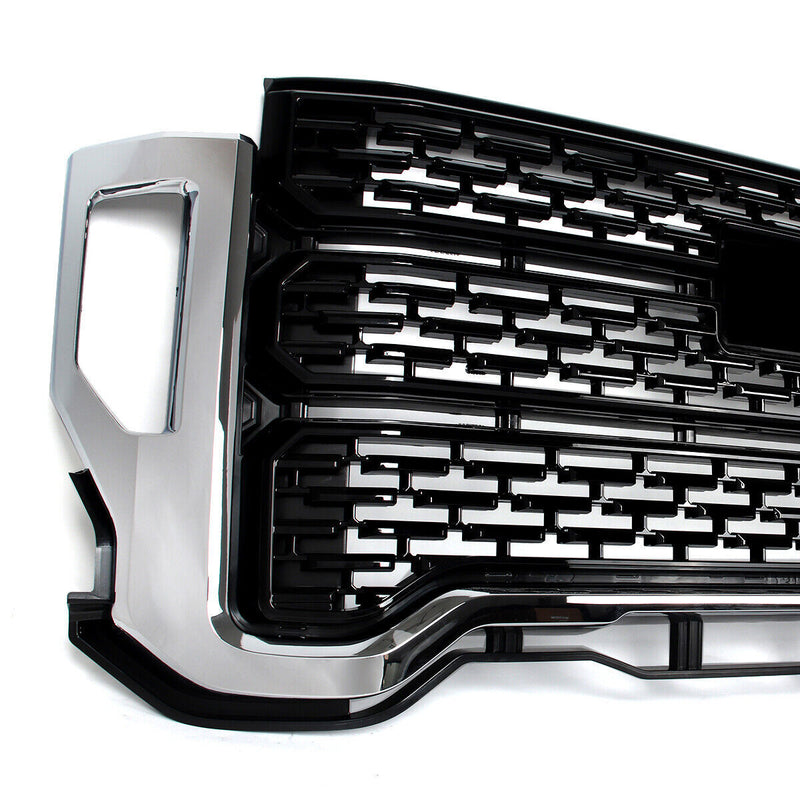 DURAFORCE Front Bumper Grille Black w/Chrome Trim Fit GMC Sierra 2500 HD/3500 HD 2020-2023
