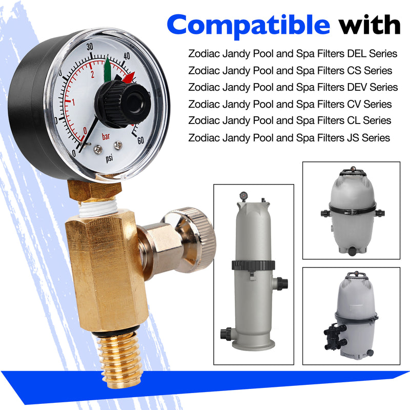 R0357200 Filter Pressure Gauge Air Relief Valve Assy For Jandy Pool CV CL DEV