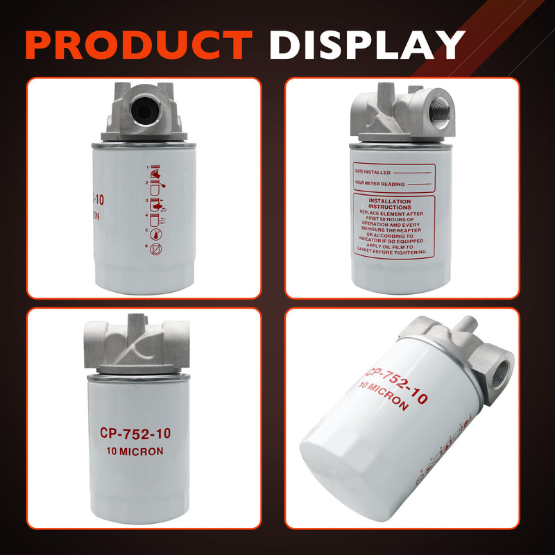 CP75210 3/4 NPTF Oil Filter with 10 Micron Hydraulic for Tractors Log Splitters