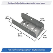 DURAFORCE Galvanized 2x4 Fence Bracket Connector for Wood Post Deck Rail 20 Gauge 10 Pack