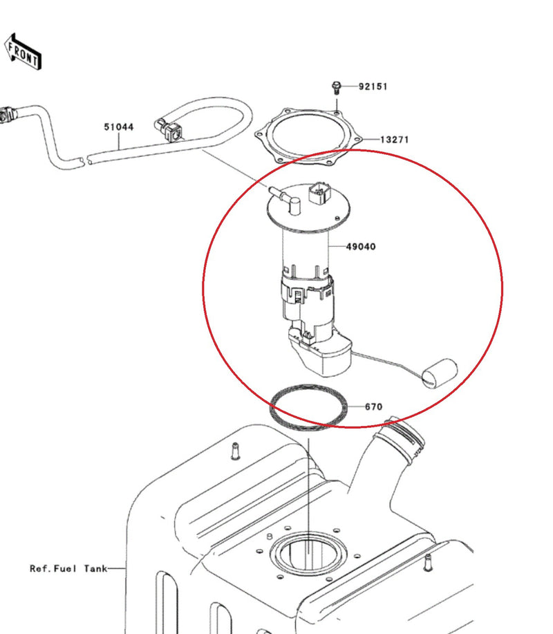 DURAFORCE 49040-0718 Fuel Pump Assembly for Kawasaki Mule Teryx 2009 to 2020