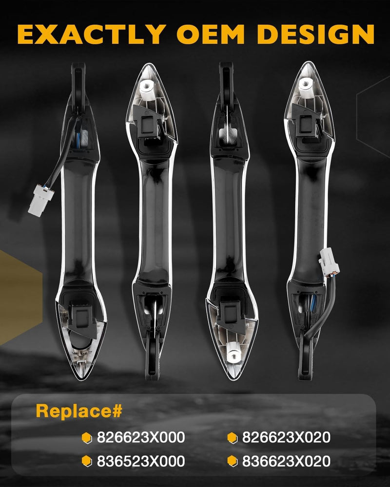 836623X020 Outside Exterior Door Handle Set For Hyundai Elantra 2011 2016 Chrome