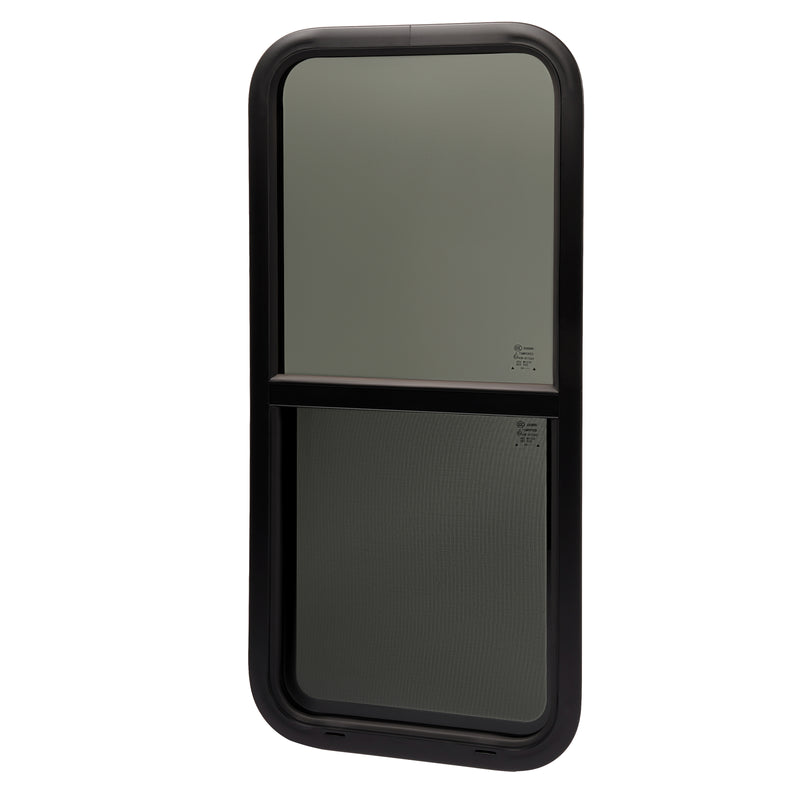 DURAFORCE 18" W X 40" H RV Window W/ Screen Trim Ring Vertical Slider For Trailer Camper