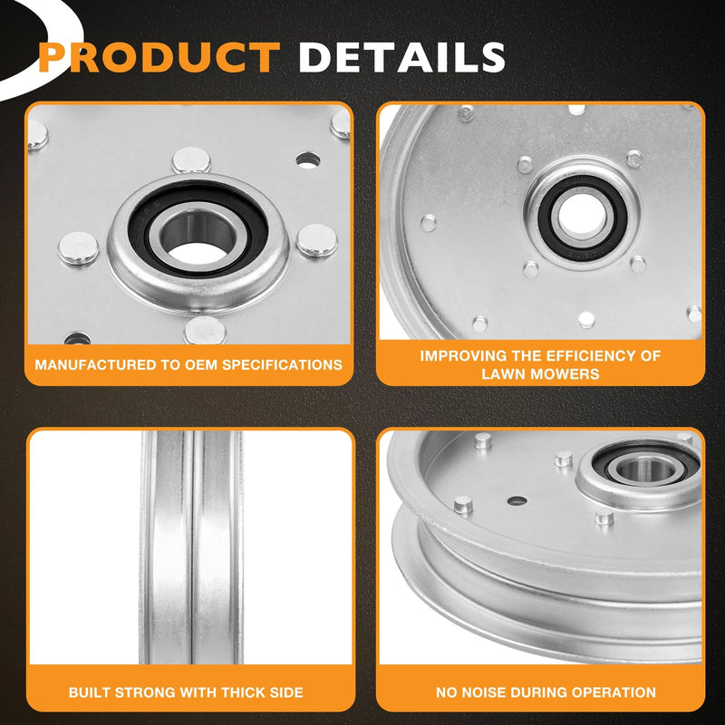 AUC10172 Mower Deck Flat Idler Pulley for John Deere Z540R ZTrak 15959 3 Pack