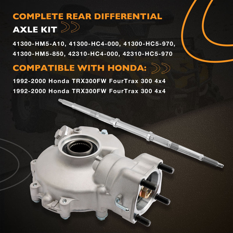 Complete Rear Differential Axle Shaft For Honda TRX300 Fourtrax 300 4X4 92 00
