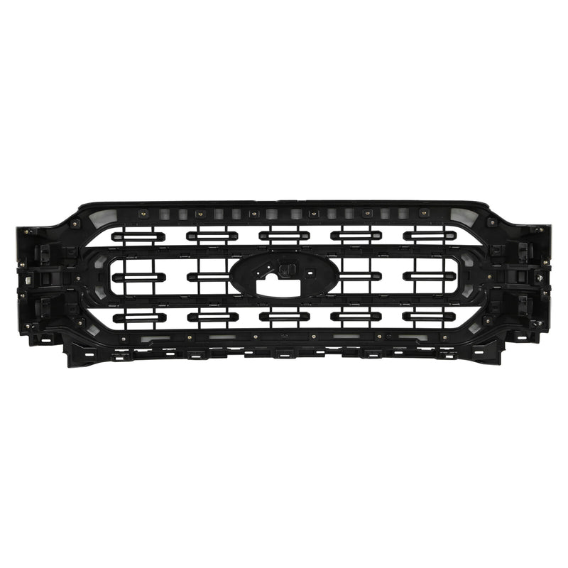 DURAFORCE Matte Black Front Bumper Upper Grill Grille For 2021 2022 2023 Ford F-150 XLT