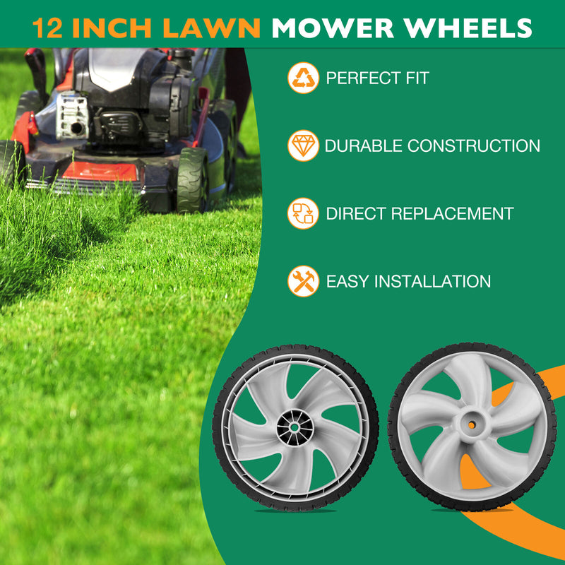 4903240002 12 Inch Rear Mower Wheels For Craftsman Poulan Husqvarna TroyBilt