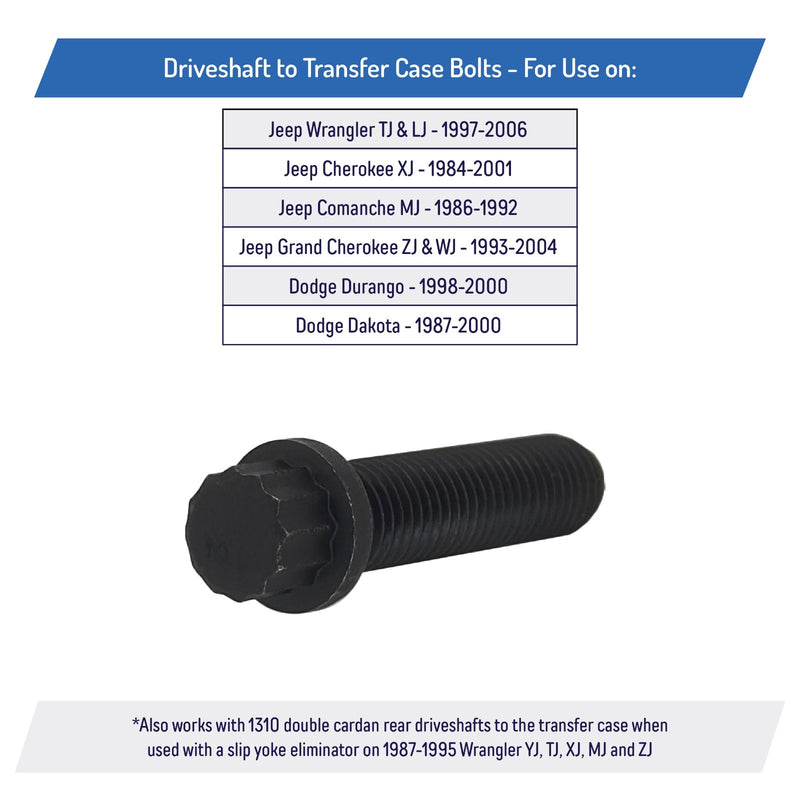 Front Driveshaft to Transfer Case Bolts for Jeep Wrangler Cherokee Grand Dodge