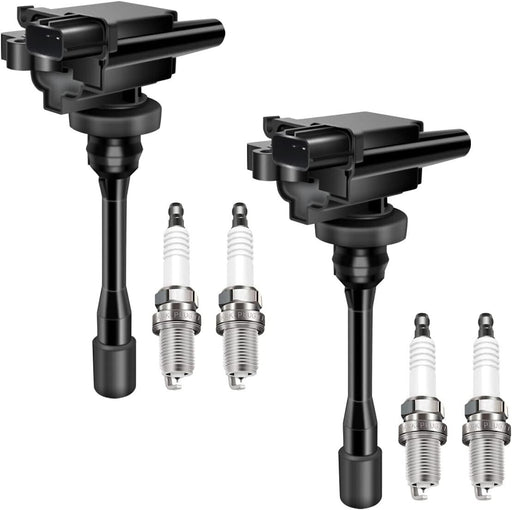 DURAFORCE UF295 2 Ignition Coils 4 Denso Spark Plugs for Mitsubishi Lancer 2.0L 6 Piece