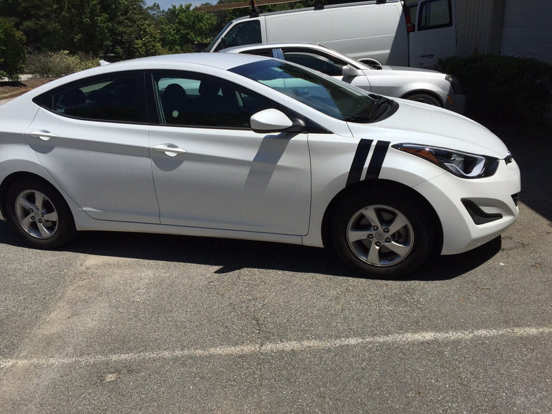 3 Inch Dual Fender Stripe Hash Mark Decal Graphic Kit for Hyundai Elantra