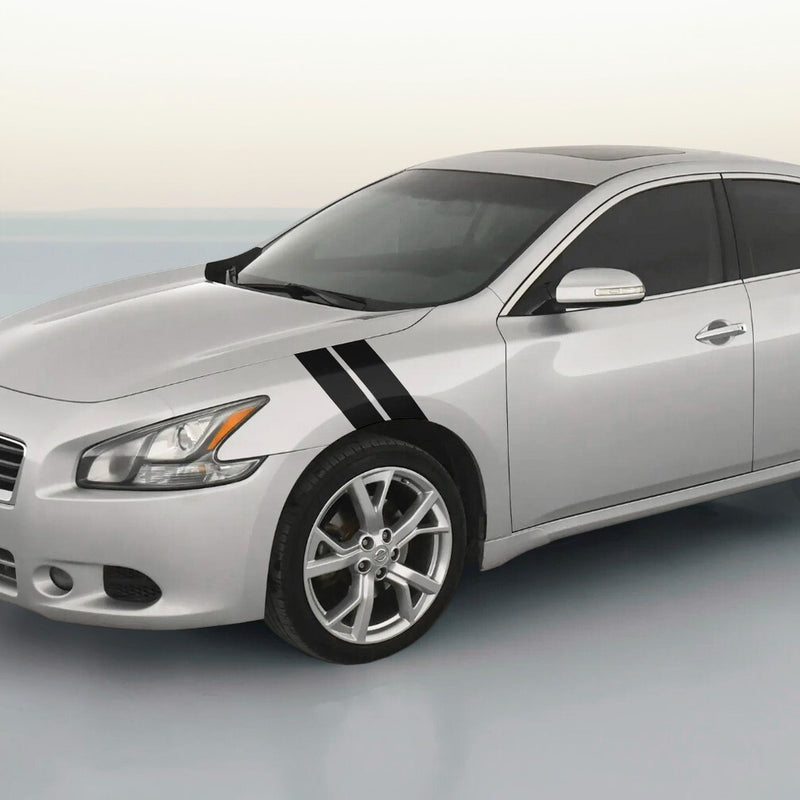 DURAFORCE 4 Inch Dual Fender Stripe Hash Mark Decal Graphic Kit for Nissan Maxima