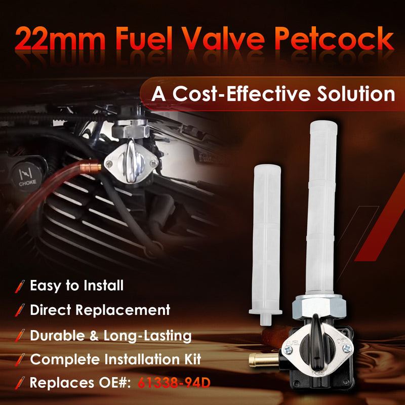 61338 94D Fuel Valve Petcock With Male Thread For Harley FLST FXST FLT FXD 95 01