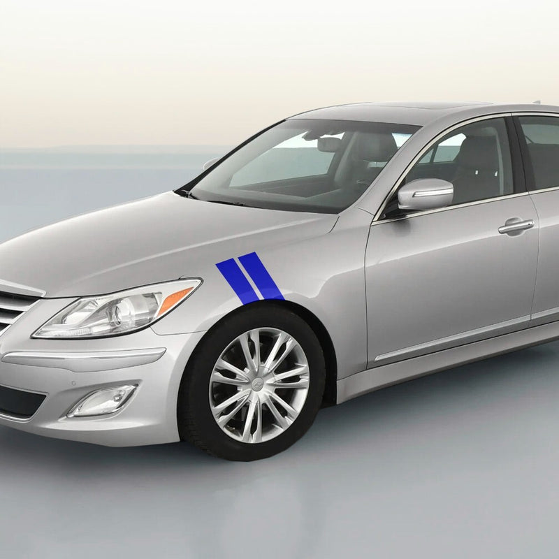DURAFORCE 4 Inch Dual Fender Stripe Hash Mark Stripe Decal for Hyundai Genesis Coupe
