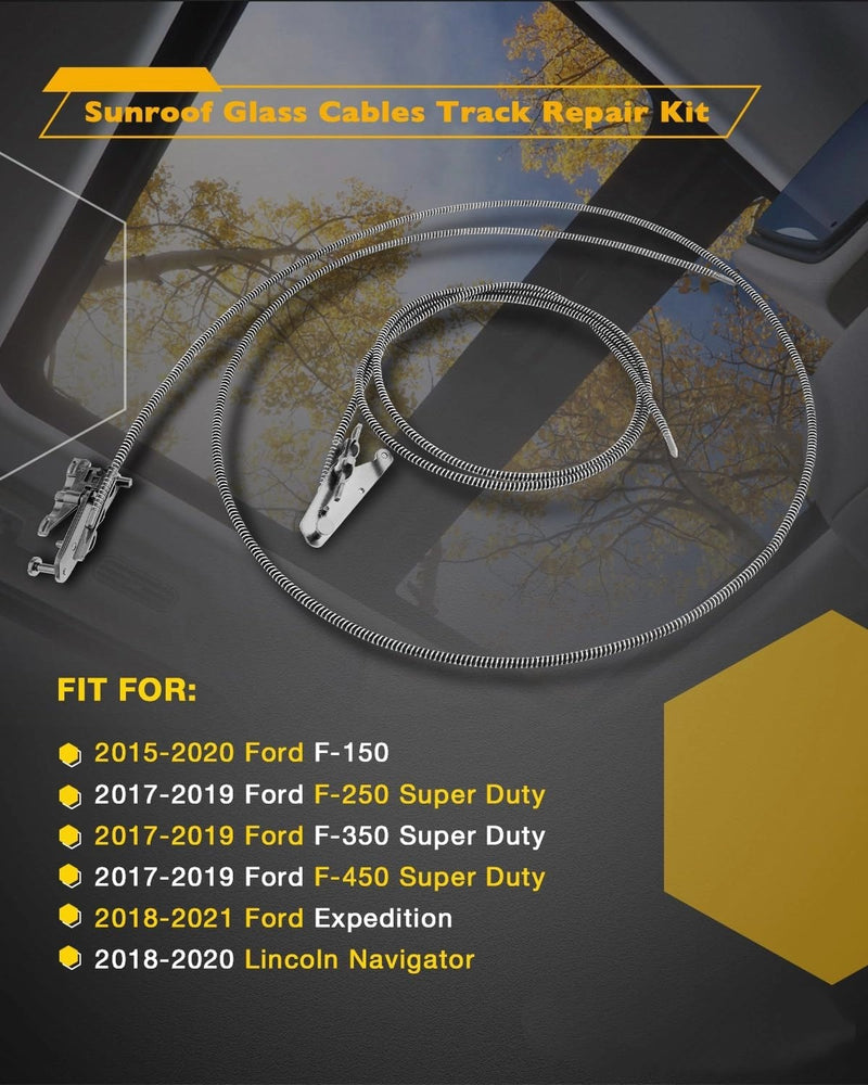 Sunroof Cable Track Repair Kit for Ford F150 F250 F350 Crew Cab 2015 2024
