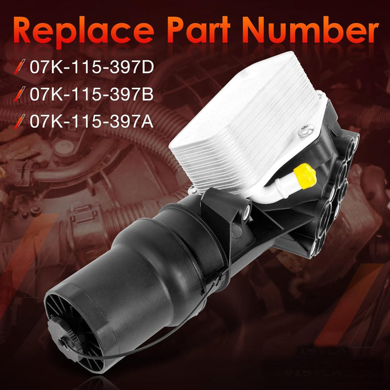 07K115397H Oil Filter Cooler Housing for VW Audi 2.5L Jetta Golf Beetle 05 14