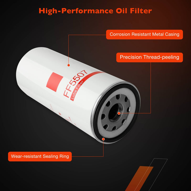 LF667 Diesel Oil Fuel Filter Change Kit For Volvo D12 D13 LF3654 FF5507 4 Piece