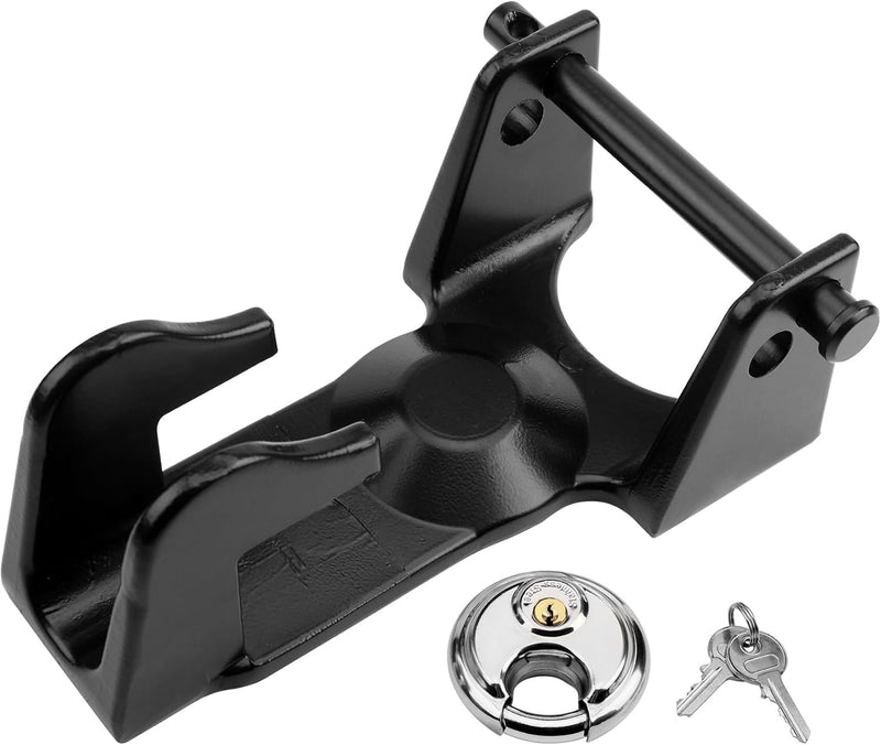 Black Gooseneck Trailer Lock with Key Lock for RVs Livestock Haulers Trailers
