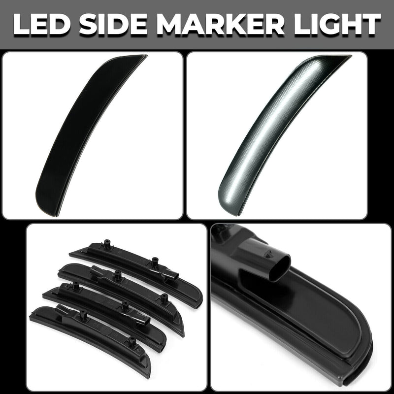 Smoke Bumper LED Side Marker Lights For Dodge Charger 2015 2022 2023 R/T SXT 4X