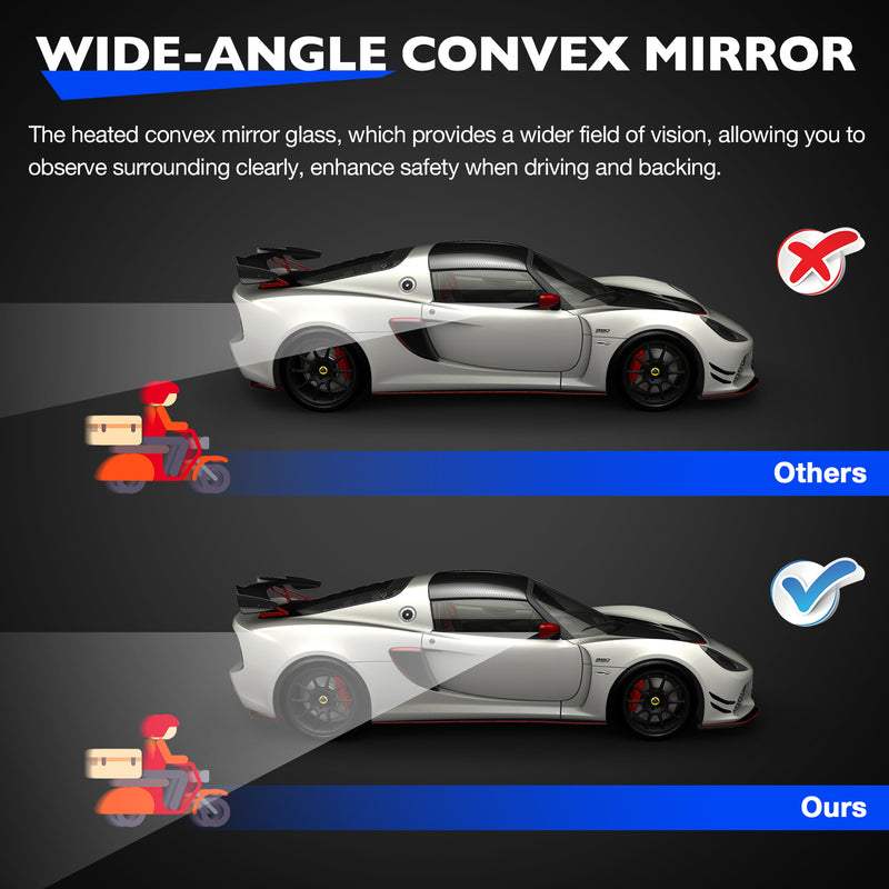 Heated Mirror Glass BSD Left Driver Side for 13 24 Toyota RAV4 Tacoma 4Runner