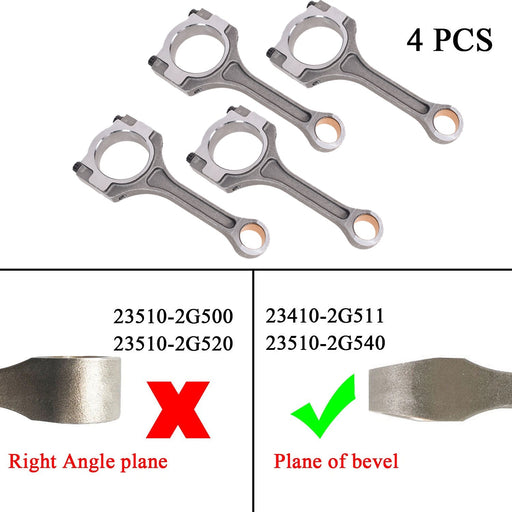 DURAFORCE 23510 25240 4Pcs Connecting Rod 2 4L for Kia Sorento for Hyundai Sonata