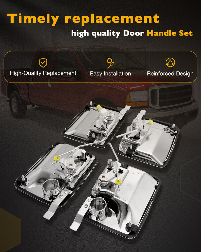 79306 Chrome Exterior Door Handle Set for 99 16 Ford F250 F350 Super Duty 4 Pack