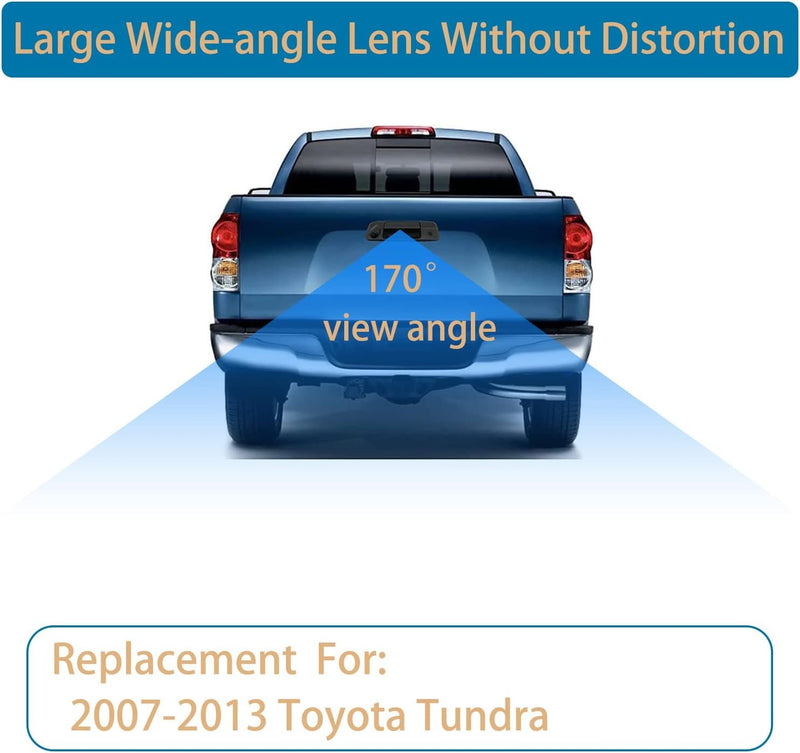 Rear View Backup Camera Chrome Tailgate Handle Kit for Toyota Tundra 2007 2013