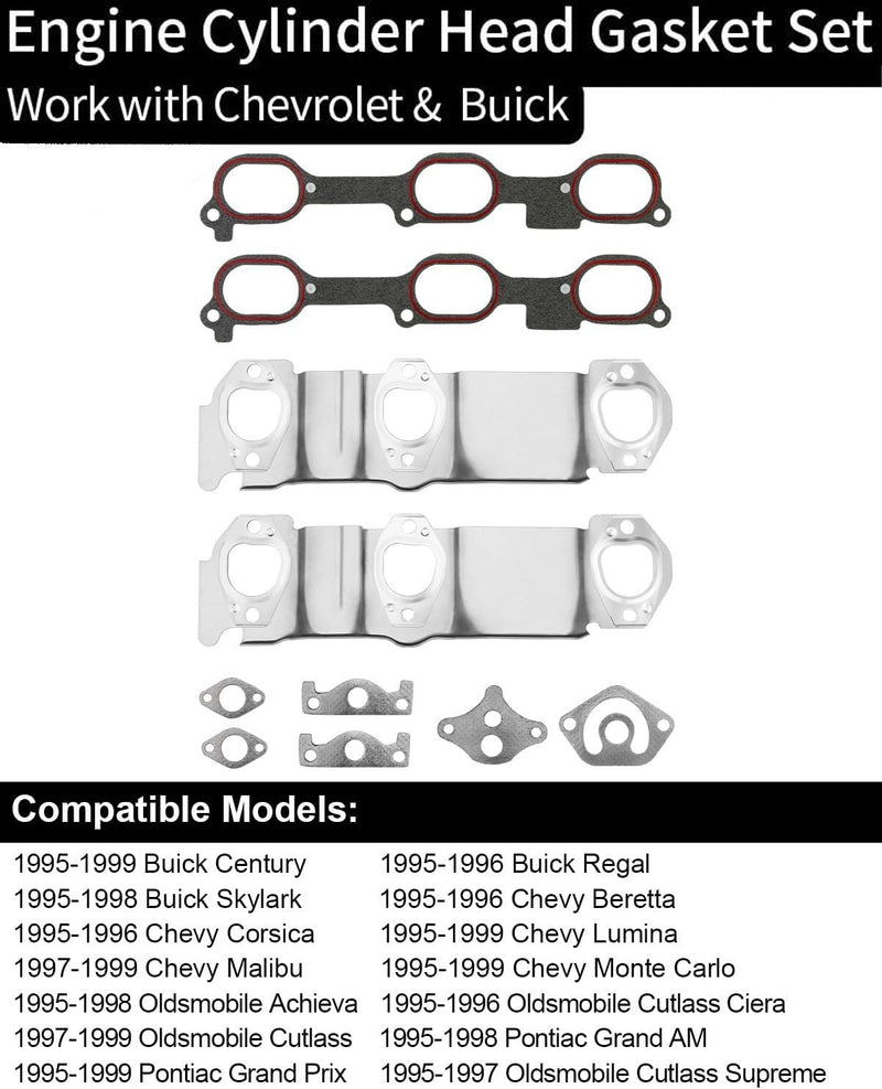 Head Gasket With Cylinder Head Bolt For Chevrolet Pontiac Buick Oldsmobile 3.1L