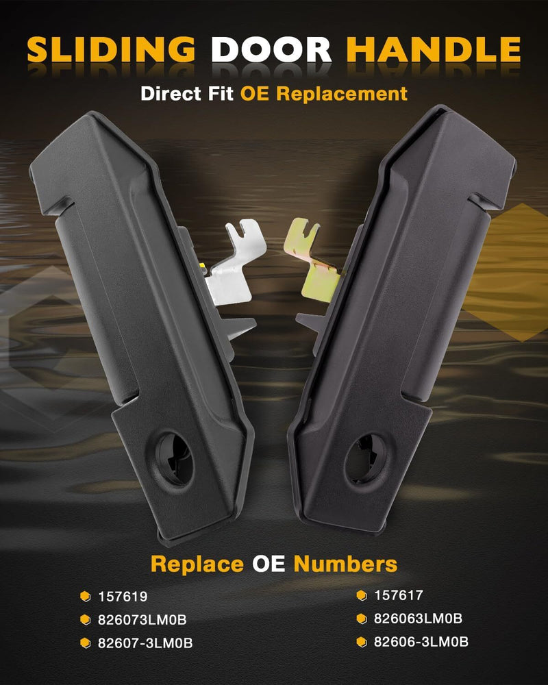 Exterior Rear Right Left Sliding Door Handle for Chevy Nissan NV200 13-21 Pair