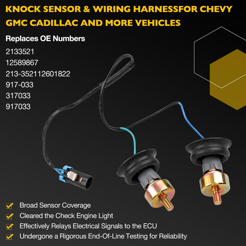 213-3521 Dual Knock Sensors Kit for 1999-07 Chevy Tahoe Suburban GMC 4.8 5.3 6.0