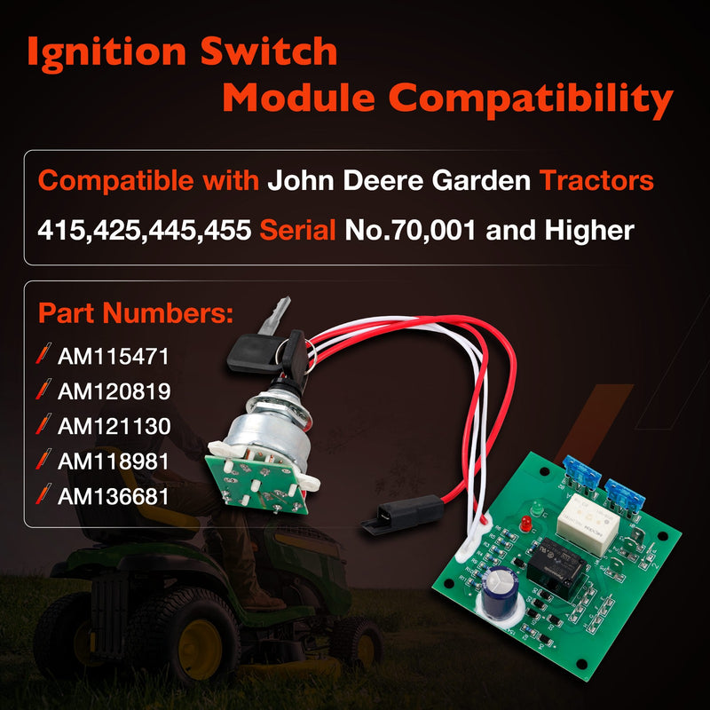 AM136681 Ignition Switch Module Keys for John Deere 415 425 445 455 AM120819