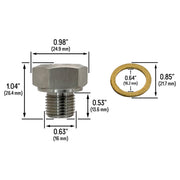 DURAFORCE Oil Pressure Sensor Adapter for Chevy GM LS Engines LS1 LS2 LS3 LSX M16x1.5