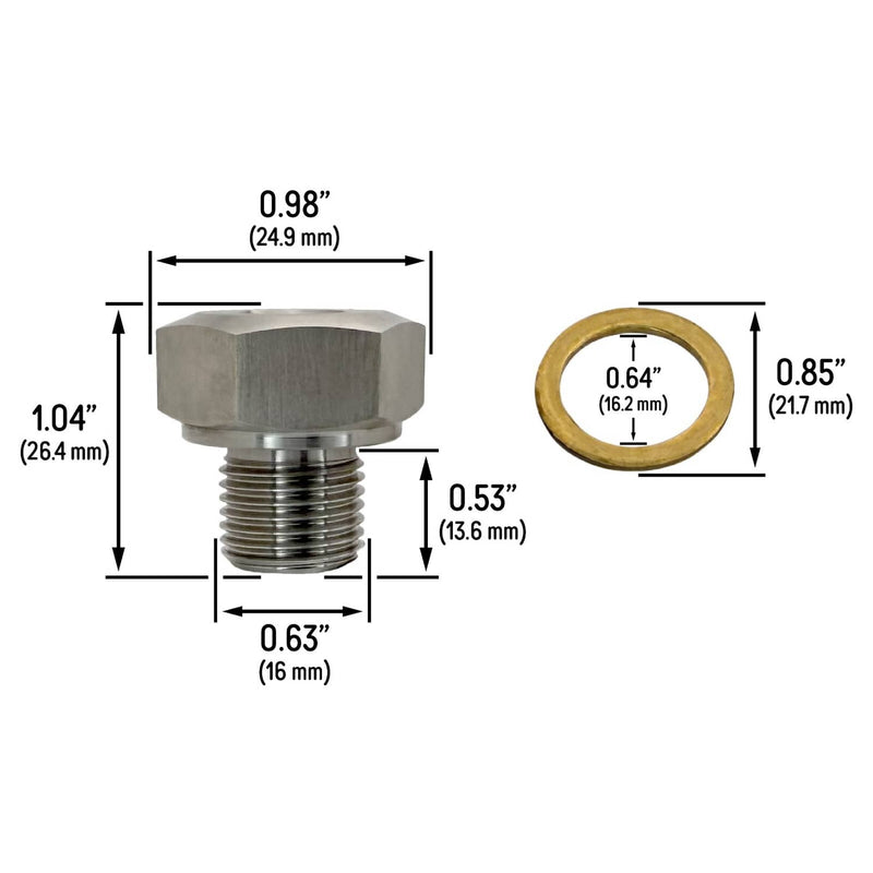 DURAFORCE Oil Pressure Sensor Adapter for Chevy GM LS Engines LS1 LS2 LS3 LSX M16x1.5