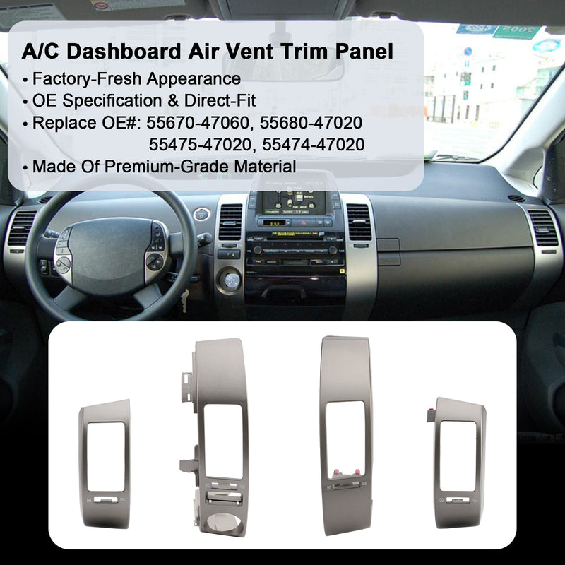 Center AC Dash Air Vent Cover Trim Panel for Toyota Prius 2004 2009 L R 4Pcs