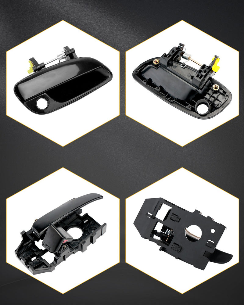 Door Handles Exterior Interior Front Rear for 01 06 Hyundai Elantra 8 Pieces