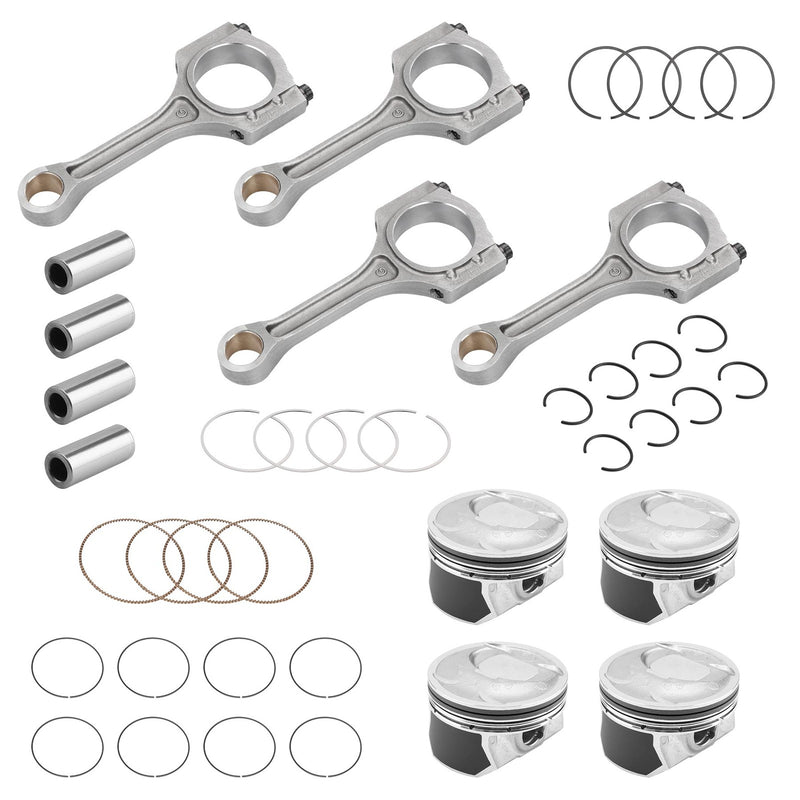 2.4 Engine Piston Kit w/ Connecting Rod Set for Hyundai Sonata Kia Optim Sorento
