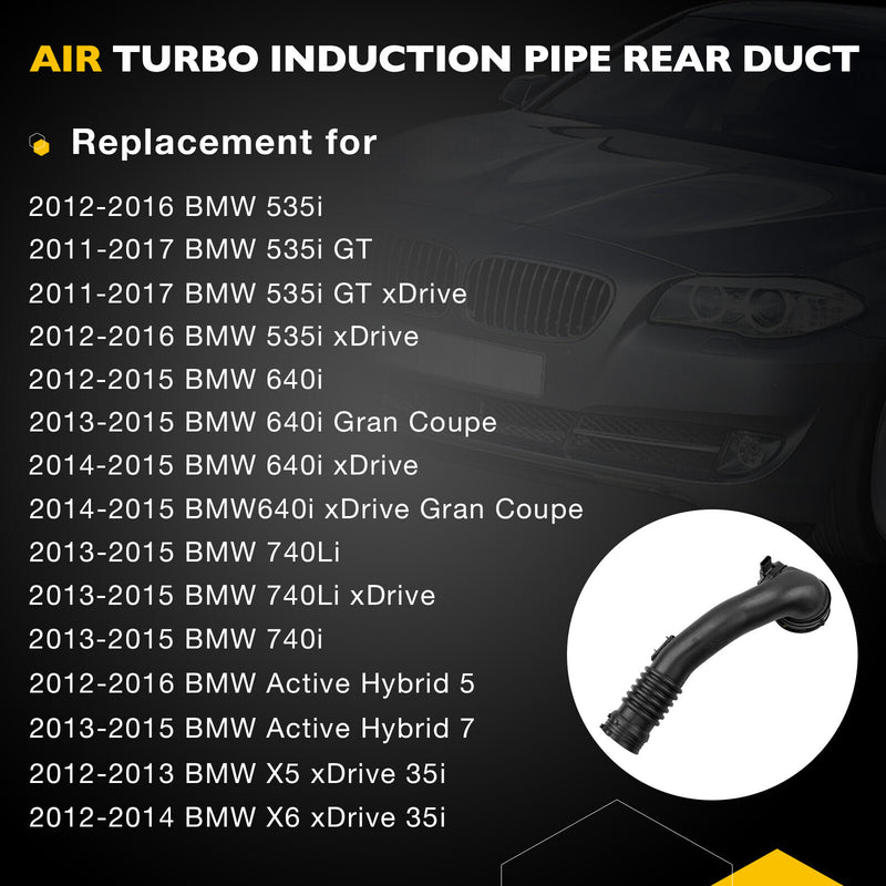 13717609811 Air Turbocharger Pipe Hose Rear Duct for BMW 535i 640i 740i X5 X6
