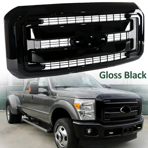 DURAFORCE Gloss Black Front Bumper Grille For Ford F250 F350 F450 2011-2016 BC3Z-8200-A