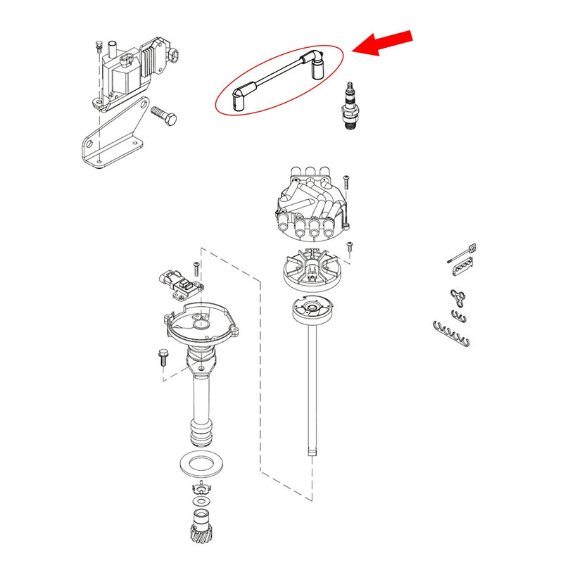 Spark Plug Wire Set for MerCruiser 4.3L Alpha Bravo V6 18 8829 1 84 863656A2