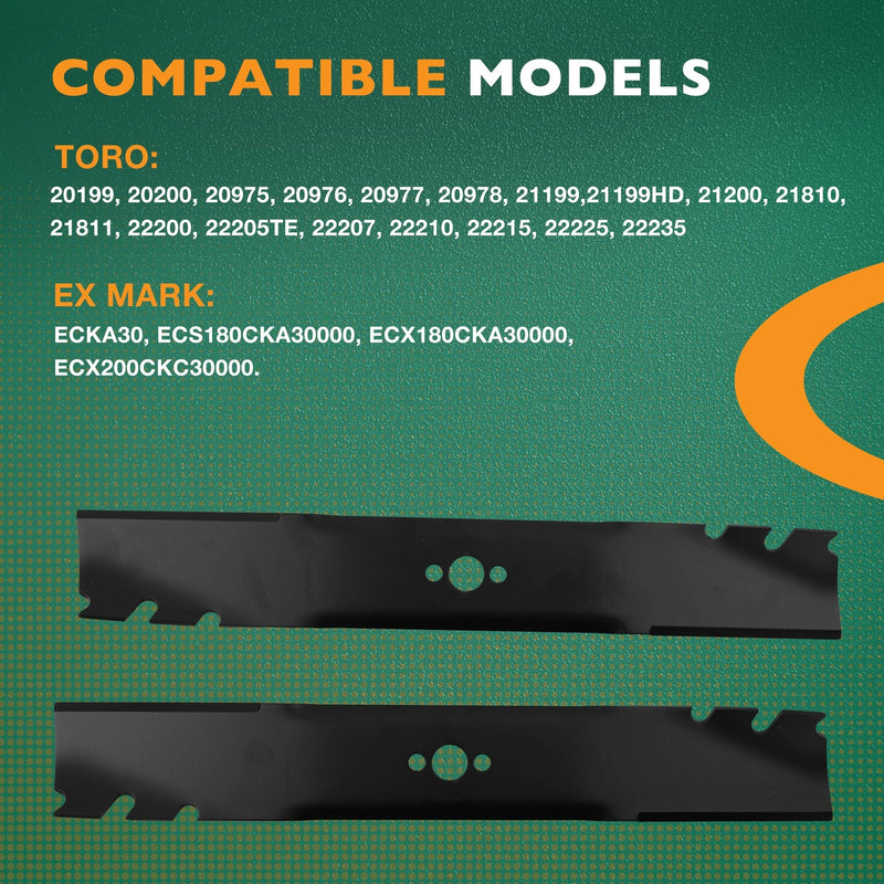 120950003 Lawn Mower Mulching Blades for Toro Ex Mark ECKA30 22205TE 20120 2x