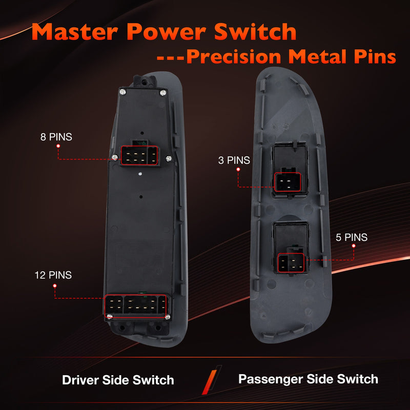 Power Window Door Lock Mirror Switch LH RH Bezel Kit For Dodge Ram 1500 01 09