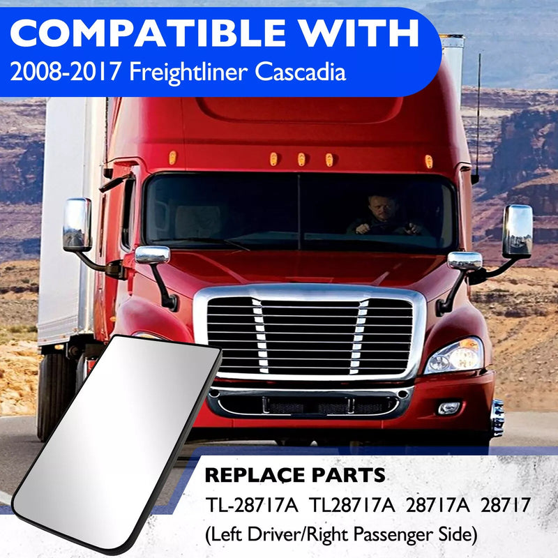 Heated Upper Flate Rear View Mirror Glass for Freightliner Cascadia 2008 2016