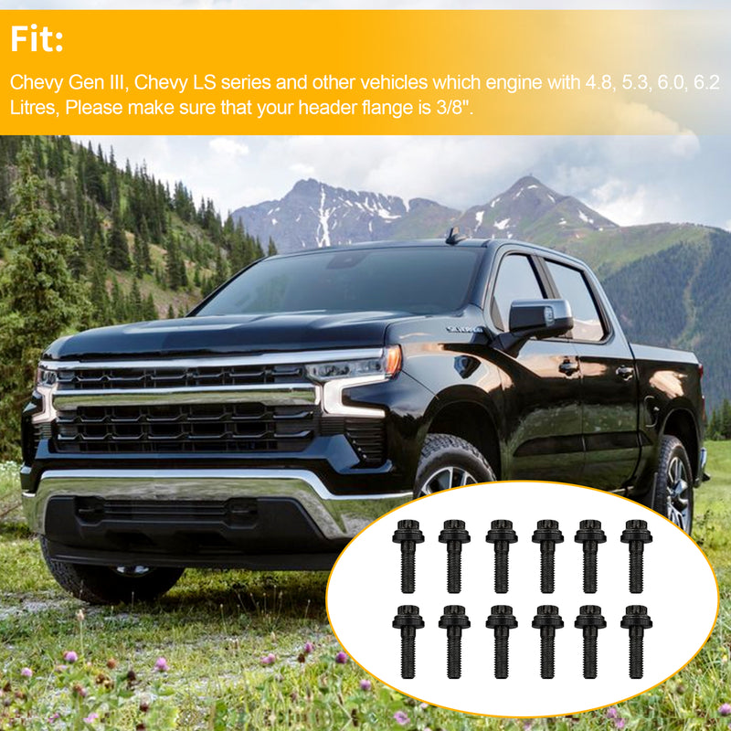 8x1.25 Intake Manifold Bolt for Chevy Gen III LS 3/8 Flanges 4.8 5.3 6.0 6.2L