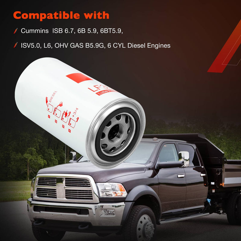 LF3972 Oil Filter for Dodge Ram 2500 1989 2015 Cummins 5.9L 6.7L 3 Pack